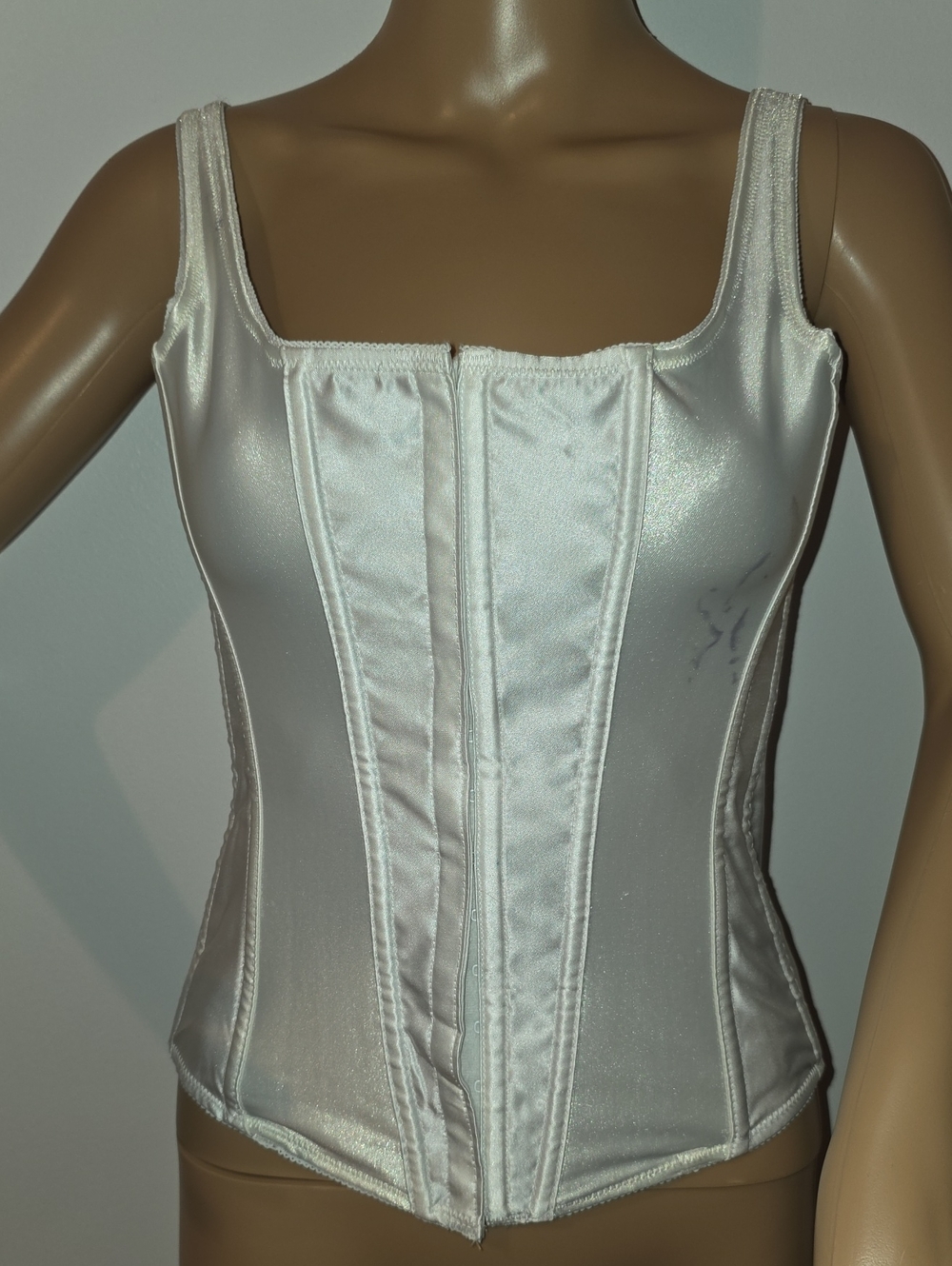 Shimmery Satin Ivory Corset Top